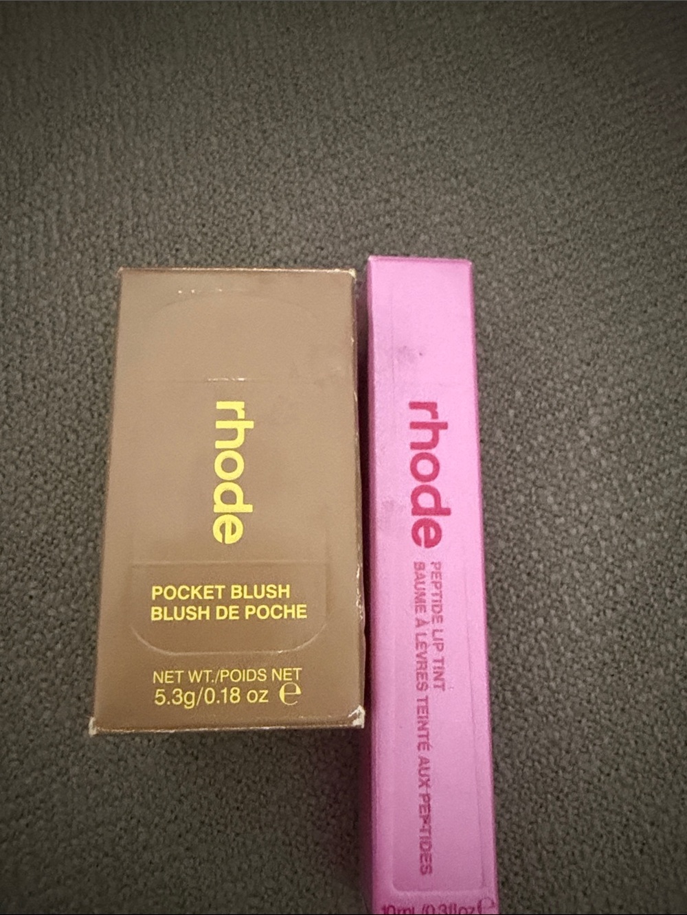 RHODE Pocket Blush in Tan Lines & Peptide Lip Tint in Jelly Bean
